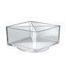 Azar Displays Clear Square 4 Compartment Spinning Desk Organizer 8"W x 8"D x 4"H, PK2 556359